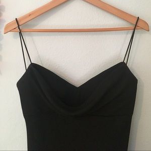 Black Spaghetti Strap Midi Dress